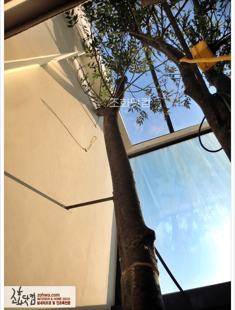 용인 보정동 가정집 — 경사 천창까지 뻗은 목대