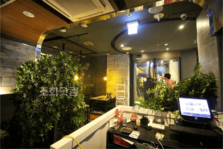 서울 더냄비 강남역점 — 밤 영업 술집에 들인 숲속 분위기
