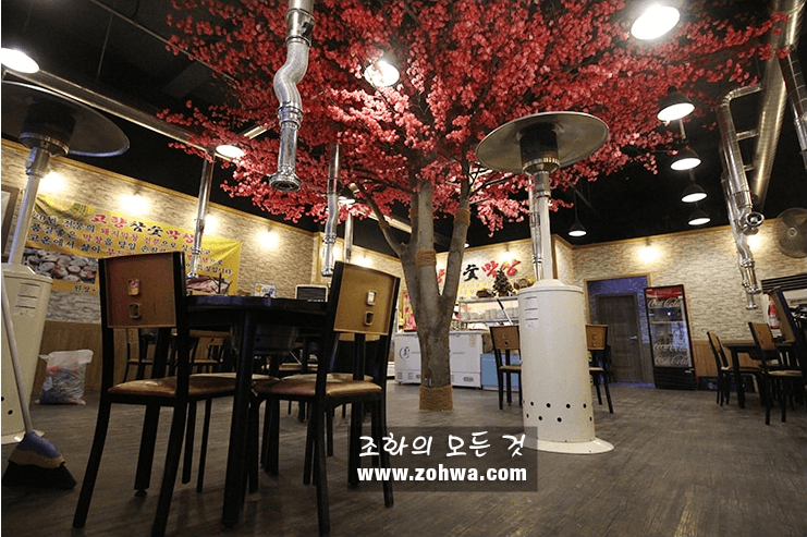 대구 고향참숯막창 — 따뜻한 조명이 도는 매화 홀