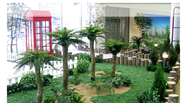 고양 일산 아이파크 커뮤니티 인조 야자수 실내정원 전경