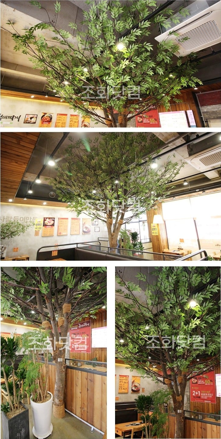 인천 존슨부대찌개 용현점 — 화분 박스와 기둥의 마감 연출