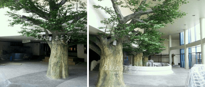 부천 웅진플레이도시 옹이와 나무결을 살린 GRC 목대